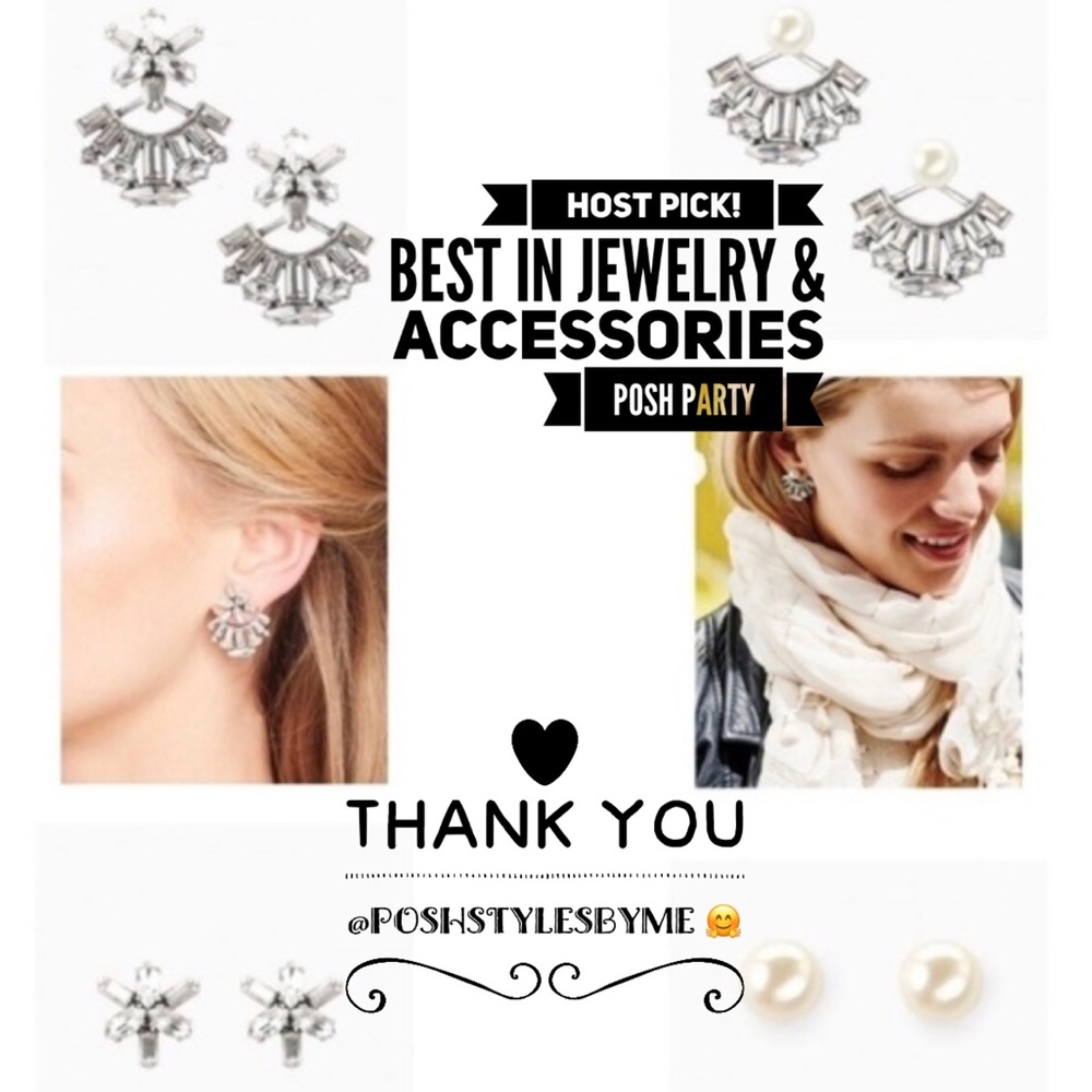 Stella & Dot | Versatile 4-in-1 Rhinestone Starburst Ear Jacket Pearl Ea…